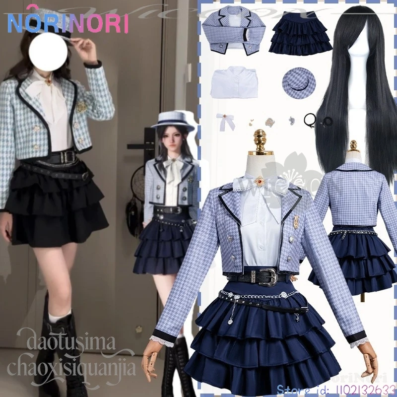 

Anime Game Love And Deepspace Cosplay Female Lead Uniform Houndstooth Short Elegant Short Jacket Short Dress Hat Halloween Party