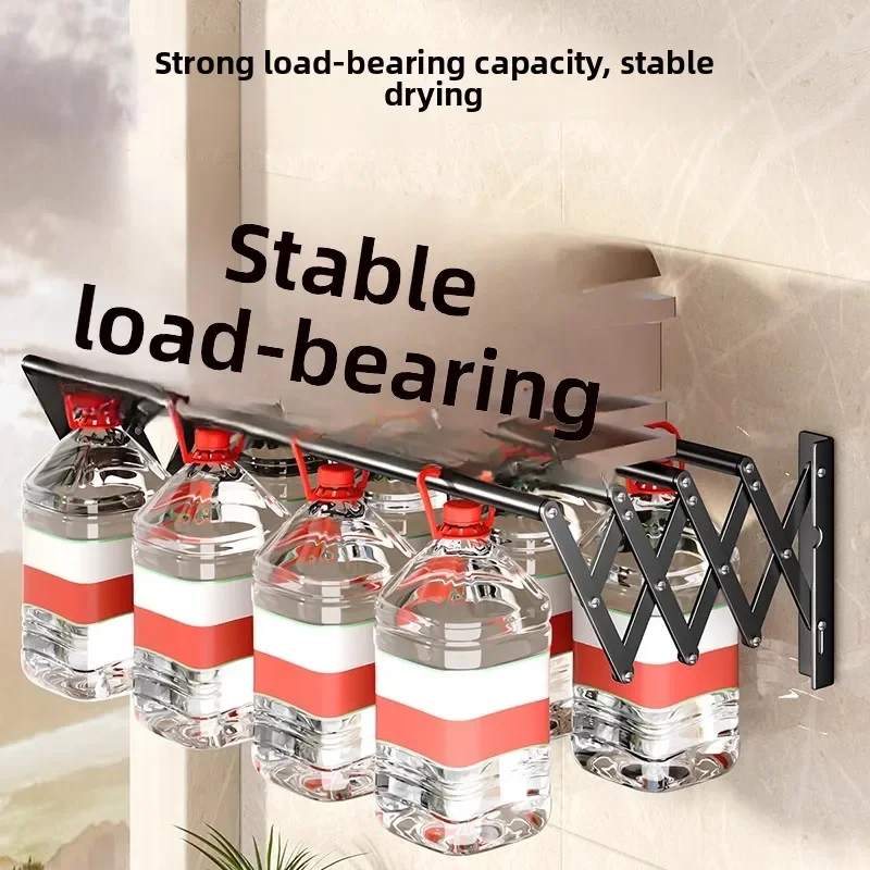 Wall Mounted Foldable Clothes Drying Rack Indoor Balcony Space Saving Retractable Hanging Laundry Rack