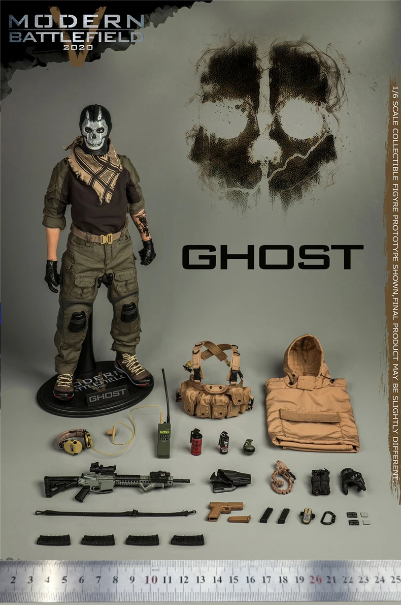 

Modern Soldier Model 1/6 Scale - John Price 'The Ghost of Death' Military Collectible Action Figure with Multiple Accessories