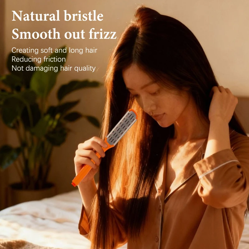 

Профессиональная расческа-выпрямитель для волос с щетиной кабана, двойная V-образная расческа-зажим, не повреждающая волосы, для укладки своими руками