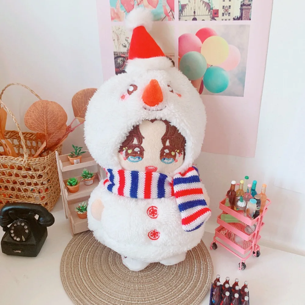 

Christmas Snowman 20CM Cotton Doll Clothes Plush Hat Replacement Stuffed Doll Clothes Suit DIY Clothing Outfit