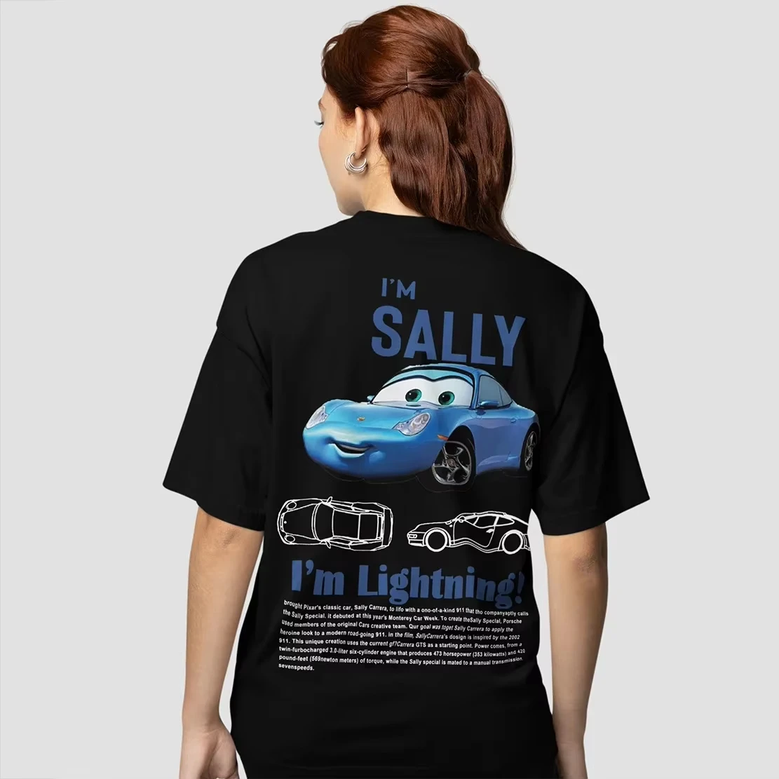 Family Summer Men Women's Sally I'm Lightning Cars Mcqueen Graphic T Shirts Accessories Funny Cotton Couple Top kids Tee Clothes image 2