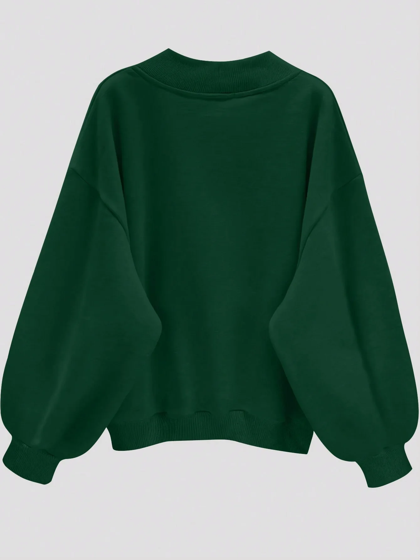 Women Fall V Neck Sweatshirt Loose Fit Long Sleeve Pullover Top Casual Solid Color Oversized Streetwear for Autumn Daily Wear