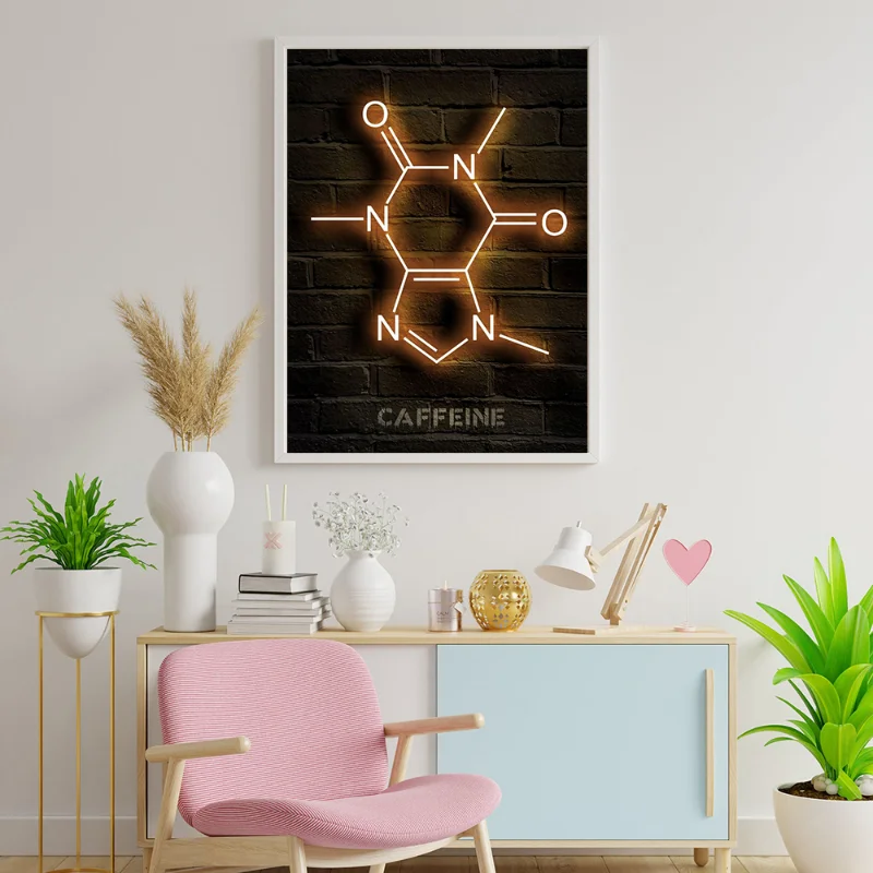 لوحة قماشية ملونة للكيمياء النيون ، ملصق عكسي ، فيتامين كافيين ، لوحة قماش الأدرينالين ، طباعة جدار الفن ، غرفة الصورة ، ديكور المنزل