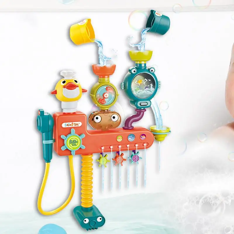 Juguetes de tubos de baño para niños, juguetes para el baño, juguetes para bañera, juguetes educativos con tubos y válvulas, juguetes sensoriales para niños pequeños, juguetes de ducha