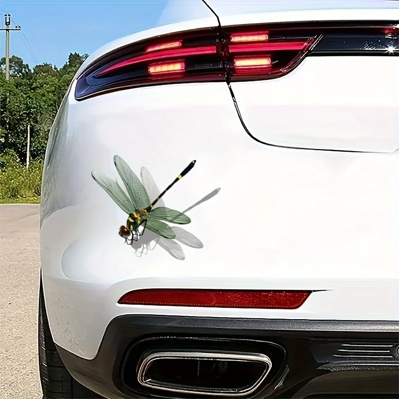 3D Dragonfly Car Stickers Auto Window Rear Bumper Fuel Tank Cover Scratch Vinyl Decals Waterproof DIY Car Trunk Funny Decoration