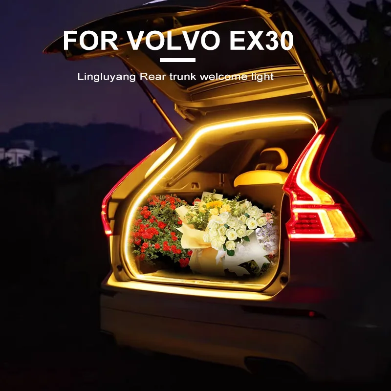 

Для Volvo EX30 украшение окружающего освещения багажника, украшение автомобиля, аксессуары для освещения кемпинга