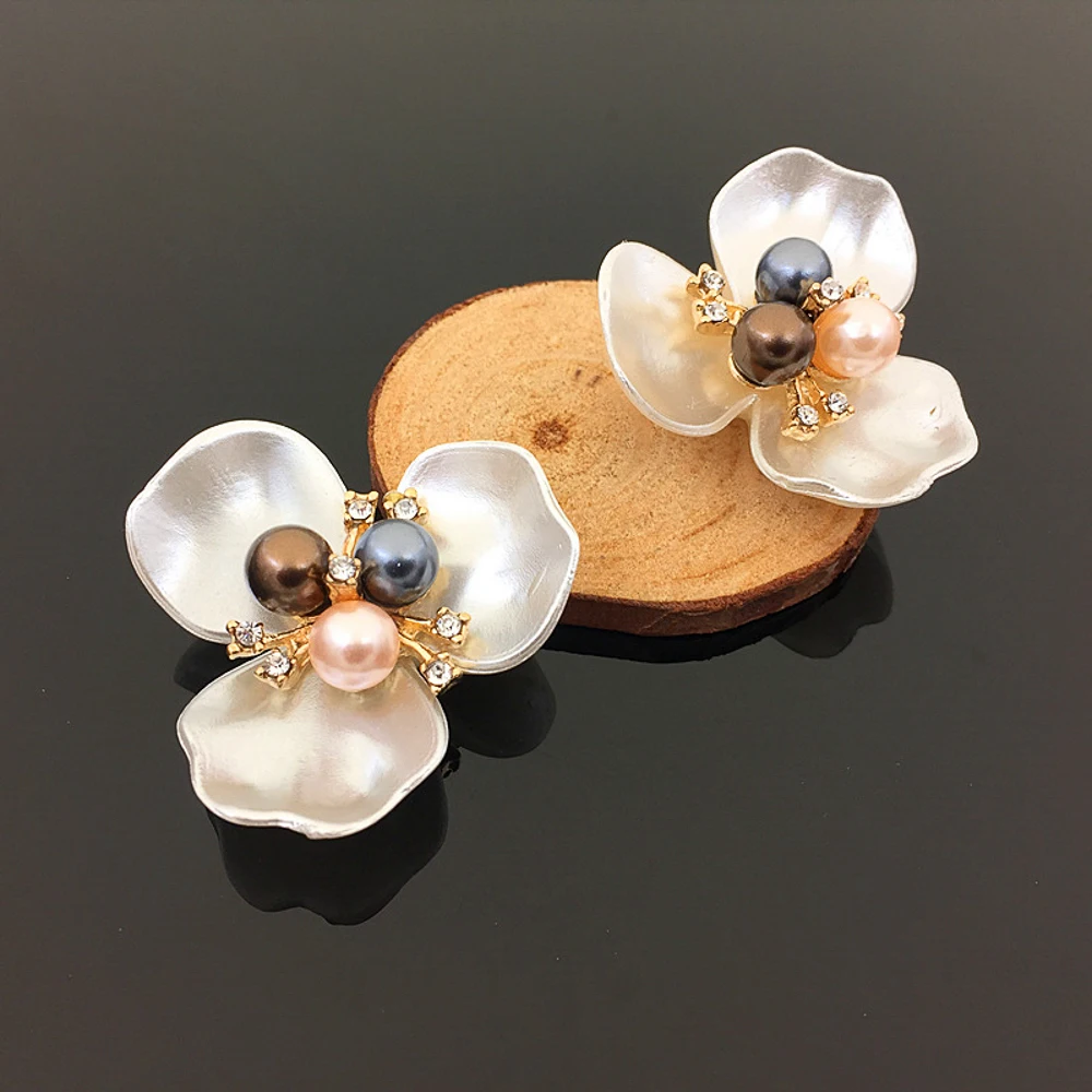 10 pcs Luxury Imitation Pearl Flower For Diy Wedding Corsage Brooch Jewelry Headband Hair Accessories