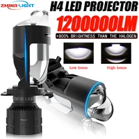 Faro de lente LED H4 Bi CANBUS 12V 1200000LM, Mini proyector Dual Turbo de alta potencia, bombillas para automóvil, lámparas para motocicleta y coche con haz alto/bajo