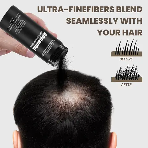 Adglamful Hair Fiber Powder 30g- Instant Thickening, Dense Hair, Wind/Sweat-Proof, 24H Hold, for Thin Hair