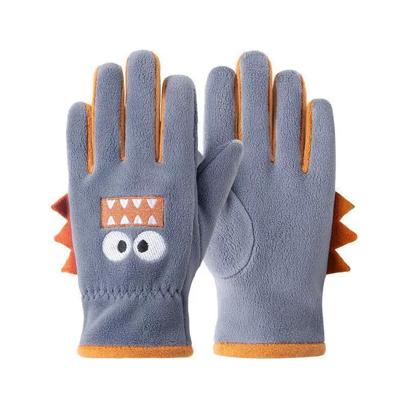 AliExpress HKXY GLOVES Winter Children's Gloves Cycling Autumn Cute Cartoon Warm Gloves Soft Outdoor Polar Fleece Kids Windproof Student Riding Gloves