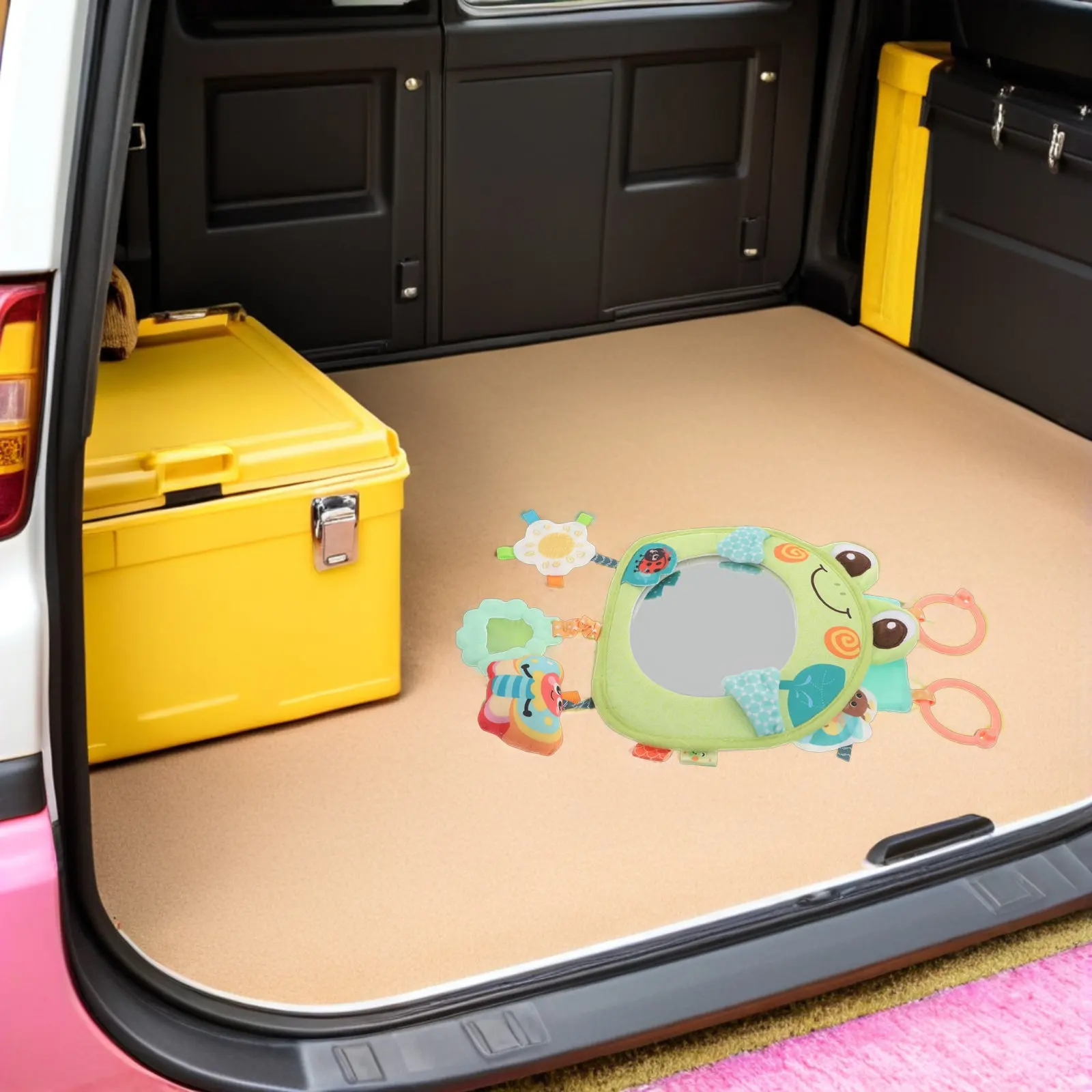 Frog Shaped Baby Rear-Facing Observation Mirror Infant car Hanging Activity Center Newborn 0-3 Years Boys Girls Rear View