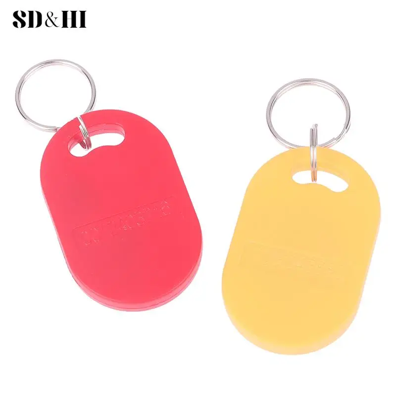 Dual Chip Frequency RFID Composite Key Tags, IC mutável e ID Keyfob, 125KHZ, T5577, 13.56MHZ, regravável