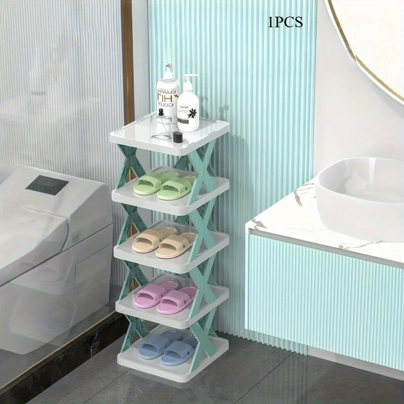 1 Stück platzsparendes faltbares Schuhregal, geeignet für zweireihiges Design in Wohnmobile, Badezimmern und Schlafsählen