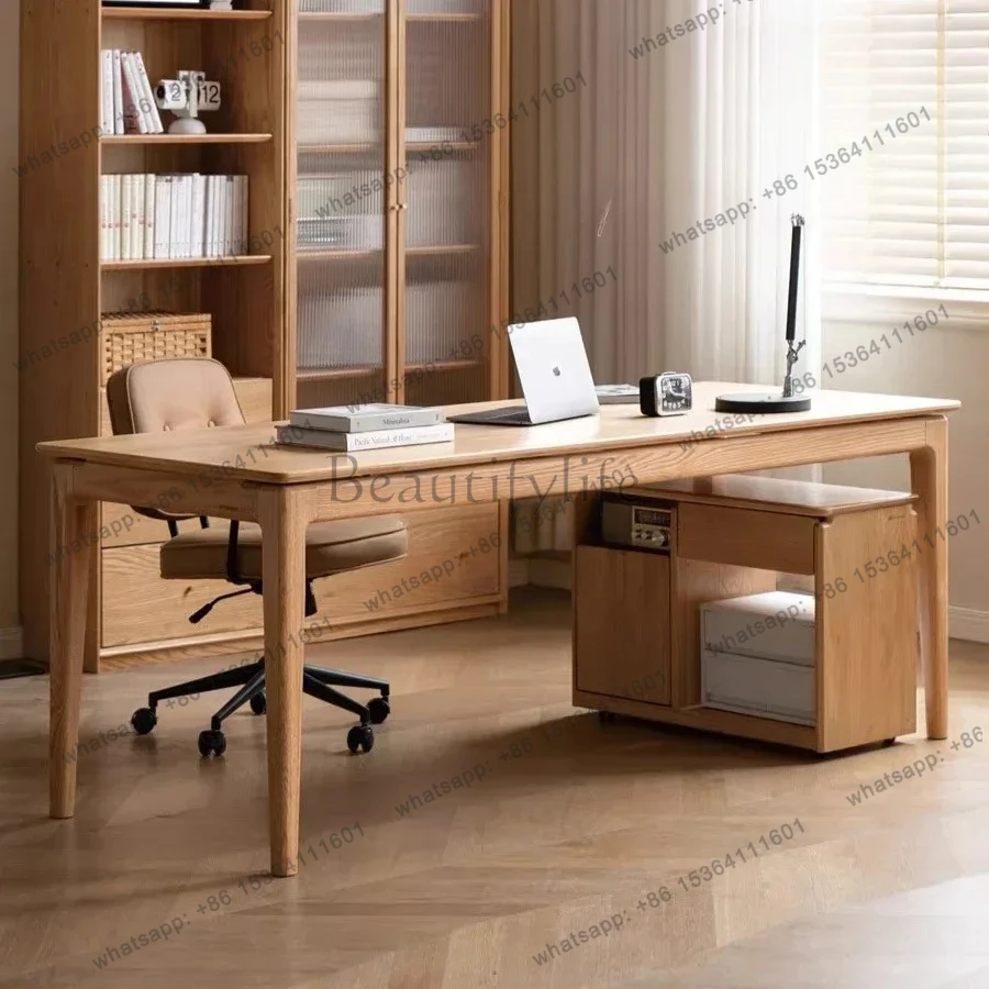 D06Large Writing Executive Desk Office Drawers Luxury Storage Executive Desk Strong Wood Mesa Para Computador Home Furniture