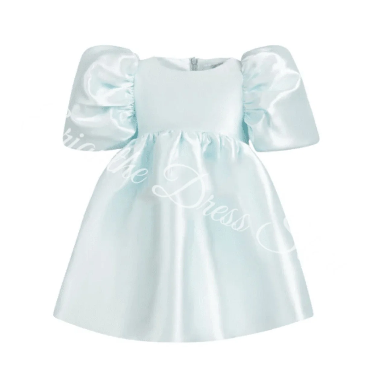 

Синее платье с цветочным узором для девочек на свадьбу, атласное платье с короткими рукавами и бантом, детские бальные платья для дня рождения, первого причастия по индивидуальному заказу