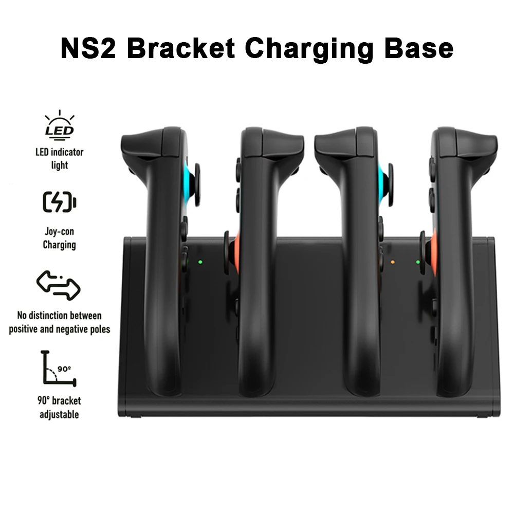 Switch2 controller charging stand, with charging indicator light, NS2 controller magnetically attached four-in-one charging unit