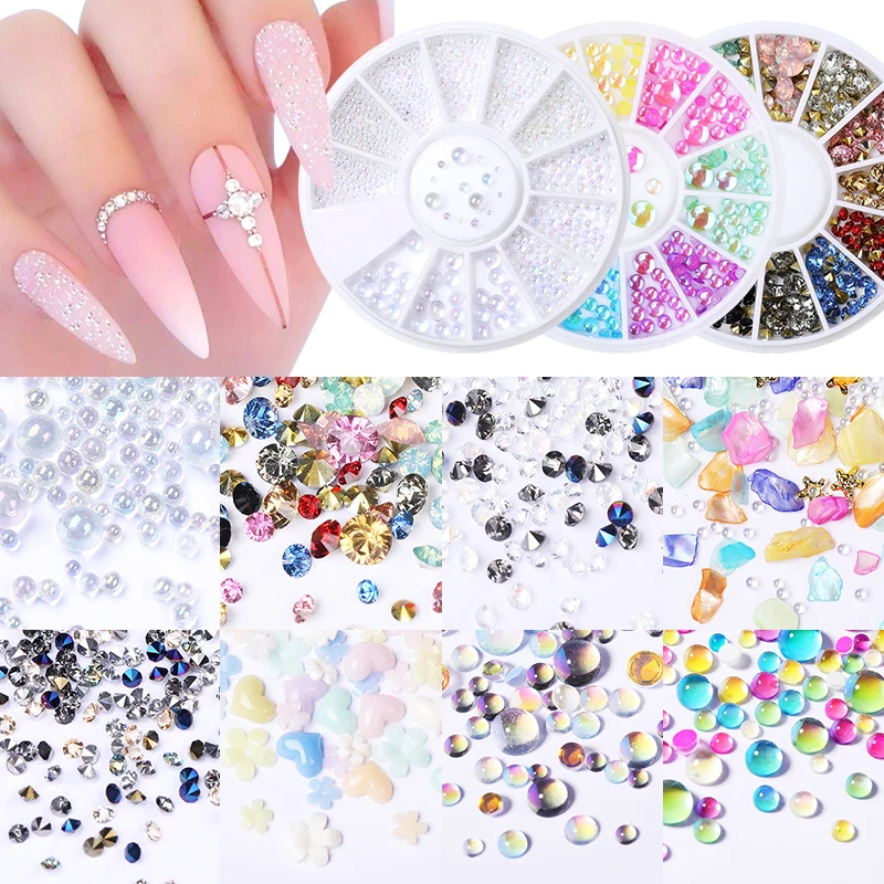 Nail Rhinestone Small Irregular Beads Mixed Color Stone Manicuring 3D Nail Art Decoration In Wheel Nails Accessories Manicures