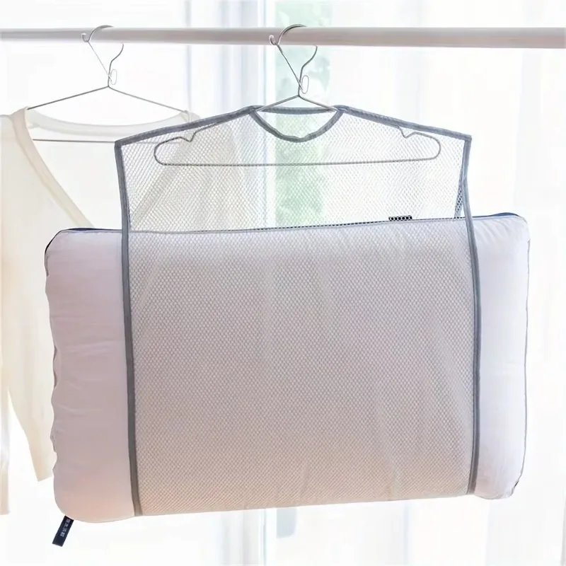 Hanging Pillow Drying Rack Outdoor Windproof Pillow Drying Net Multifunctional Large Capacity Dryer Bags Organizer