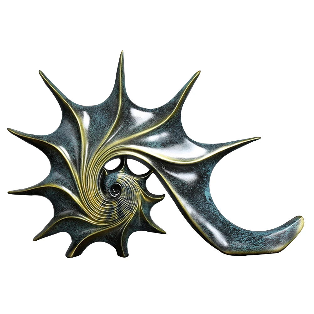 

Abstract Conch Resin Ornament Decorative Sculpture Home Office Bar Desktop Decoration Gift For Family Friends Blue