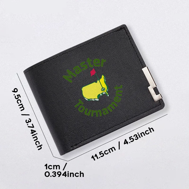 Portafoglio da uomo in pelle PU con logo Master Tournament, compatto, stile business, leggero, durevole, per uso quotidiano, accessorio alla moda