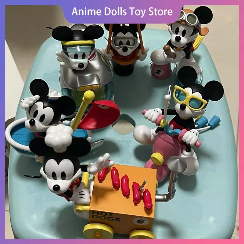 

Disney Mickey Blind Box Setting Off Series, милая мультяшная фигурка, игрушка-сюрприз, аниме-кукла, статуя, модель, коллекция игрушек в подарок