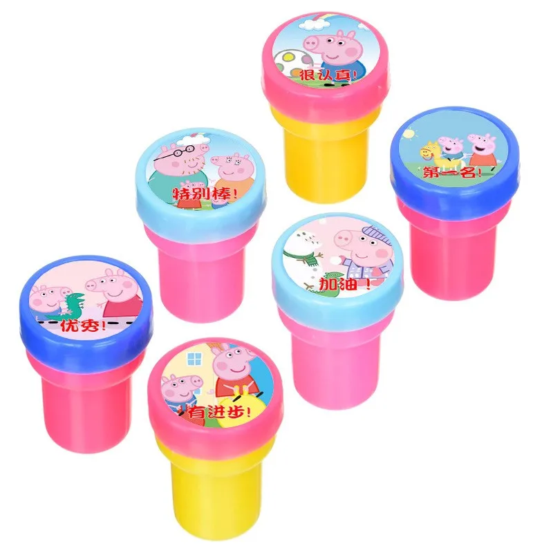 Peppa Pig Roll Stickers 500PCS Cute Round Cartoon Stickers for Kids Reward Party Favor DIY Scrapbook Decals view 3