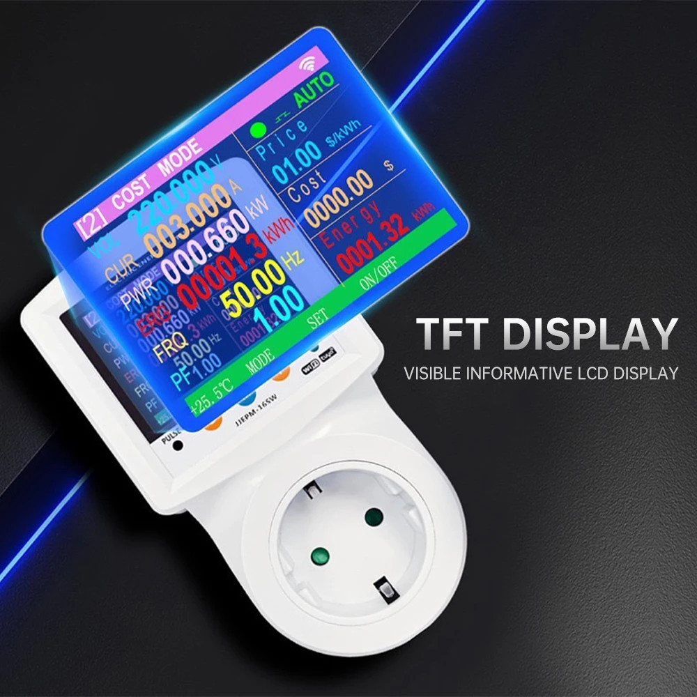 AC 220V WiFi Socket Digital Power Frequency Energy Meter for Tuya Smart Life Electric Time Controller Amp KWh Remote EU Switch