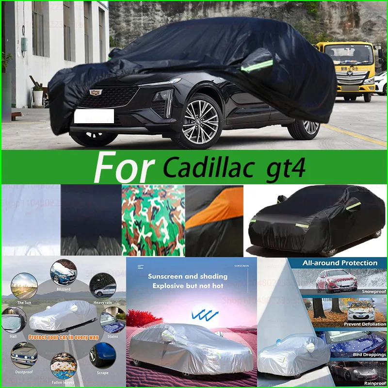 

Outdoor Protection Full Car Covers Snow Cover Sunshade Waterproof Dustproof Exterior Black Car Cover for Cadillac Gt4