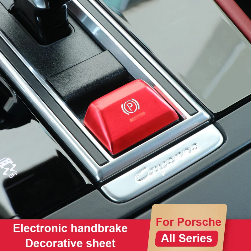 

Car Handbrake Parking P Button Sequins Decoration Cover Trim For Porsche Cayenne Panamera 2017-2024 Macan 2014-2021 Accessories