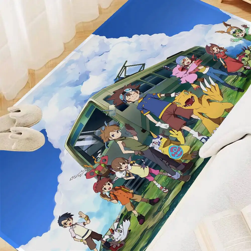 Virtual Digimon Anime Hallway Carpet Washable Non-Slip Living Room Sofa Chairs Area Mat Kitchen Doormat Area Rug