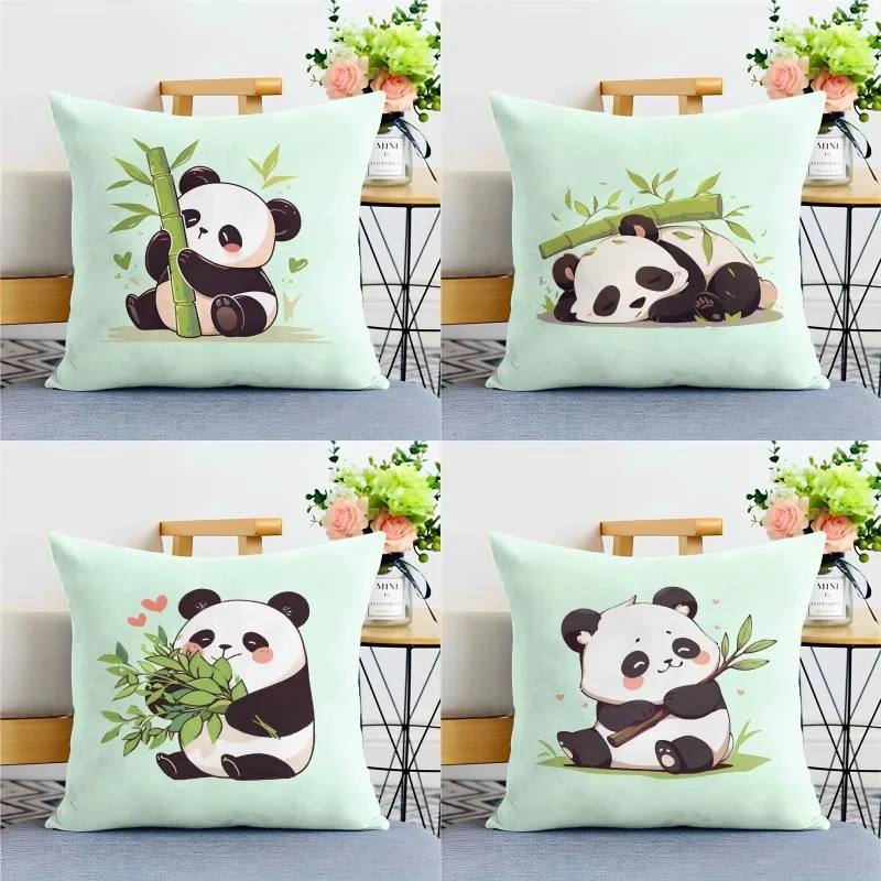 

Bamboo Panda Hug Pillowcase Dormitory Decoration Office Living Room Home Pillowcase