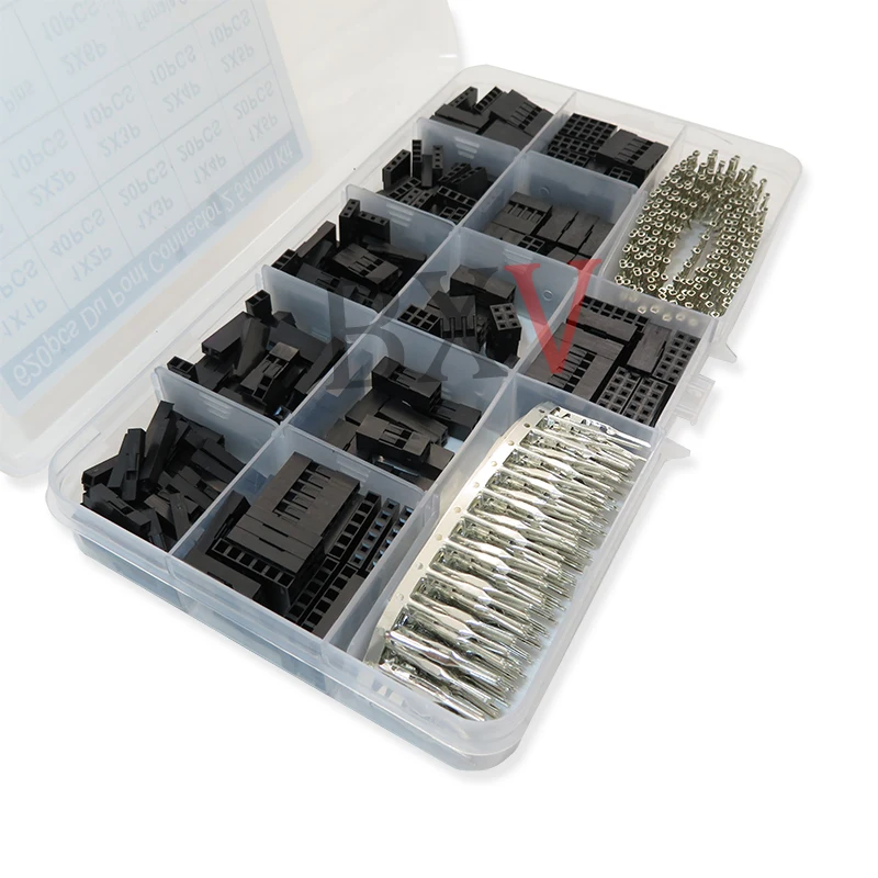 620PCS 2.54mm Dupont Connector , Dupont Cable Jumper Wire Pin Header Housing Kit, Male Crimp Pins+Female Pin Terminal Connector