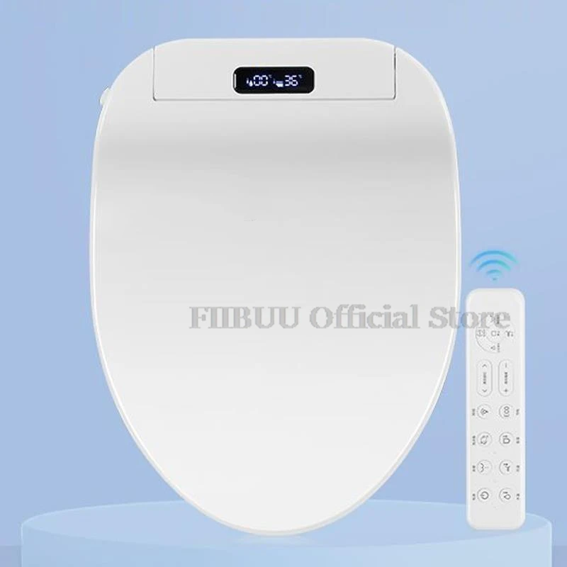 Elongated Bidet Smart Toilet Seat Cover Toilet Seat Lid For Bathroom Warm Air Drying Night Light Seat Heating Quiet Operation