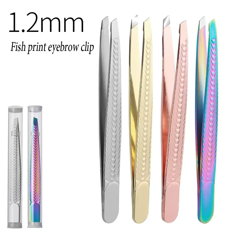 Professional Eyebrow Tweezer Trimmer Stainless Lashes Tweezers Beard Eyelash Brow Hair Removal Clip Plucker Makeup Tools