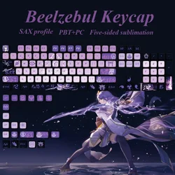 Genshin Impact Keycaps Beelzebul Transparent Pudding Key Caps 125 Keys SAX Profile Raiden Shogun Keycap for Mechanical Keyboard