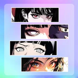 1PC Anime Eye JDM Motorcycle Stickers Waterproof for Car Window Bumper Motorbike Fuel Tank Helmet Electric Scooter Vinyl Decals