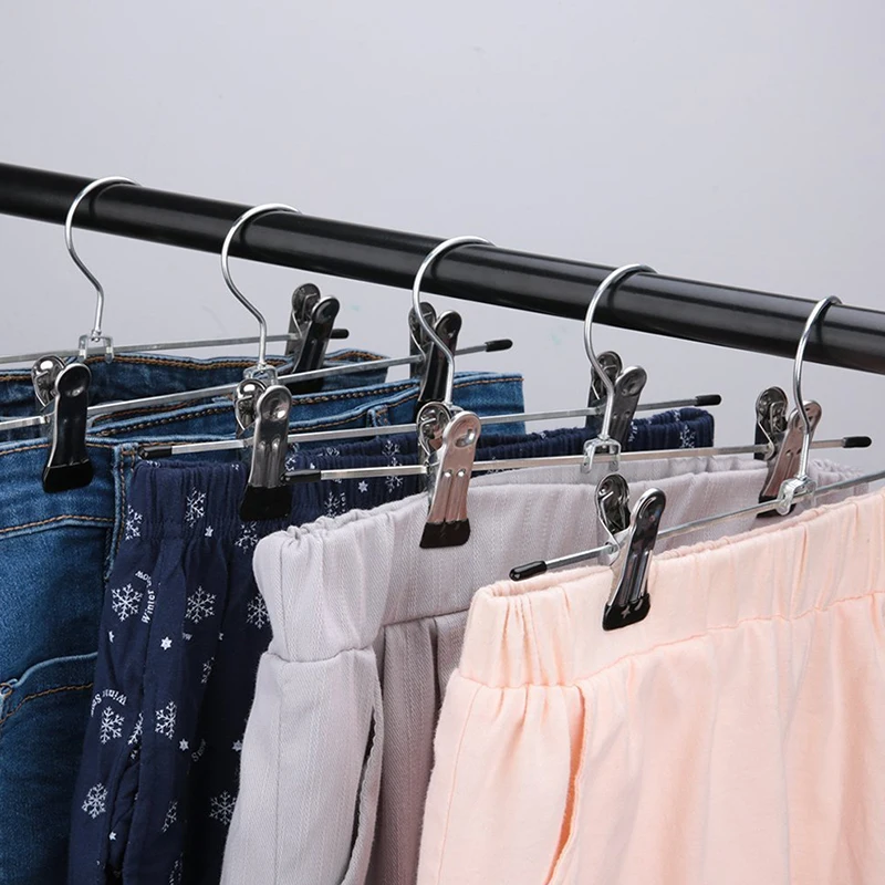 10pcs Pants Racks Wind Proof Multi-purpose Skirt Racks For Clothes Drying Trousers Wardrobe Clip Anti-slip Clothes Hanger