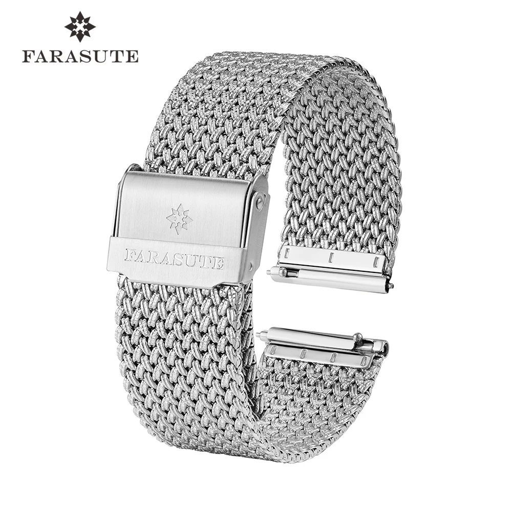 FARASUTE Offizielles Spezial-Milanese-Armband, 20*20mm Breite, Mesh-Edelstahlarmband, Schnell Montierbar und Demontierbar
