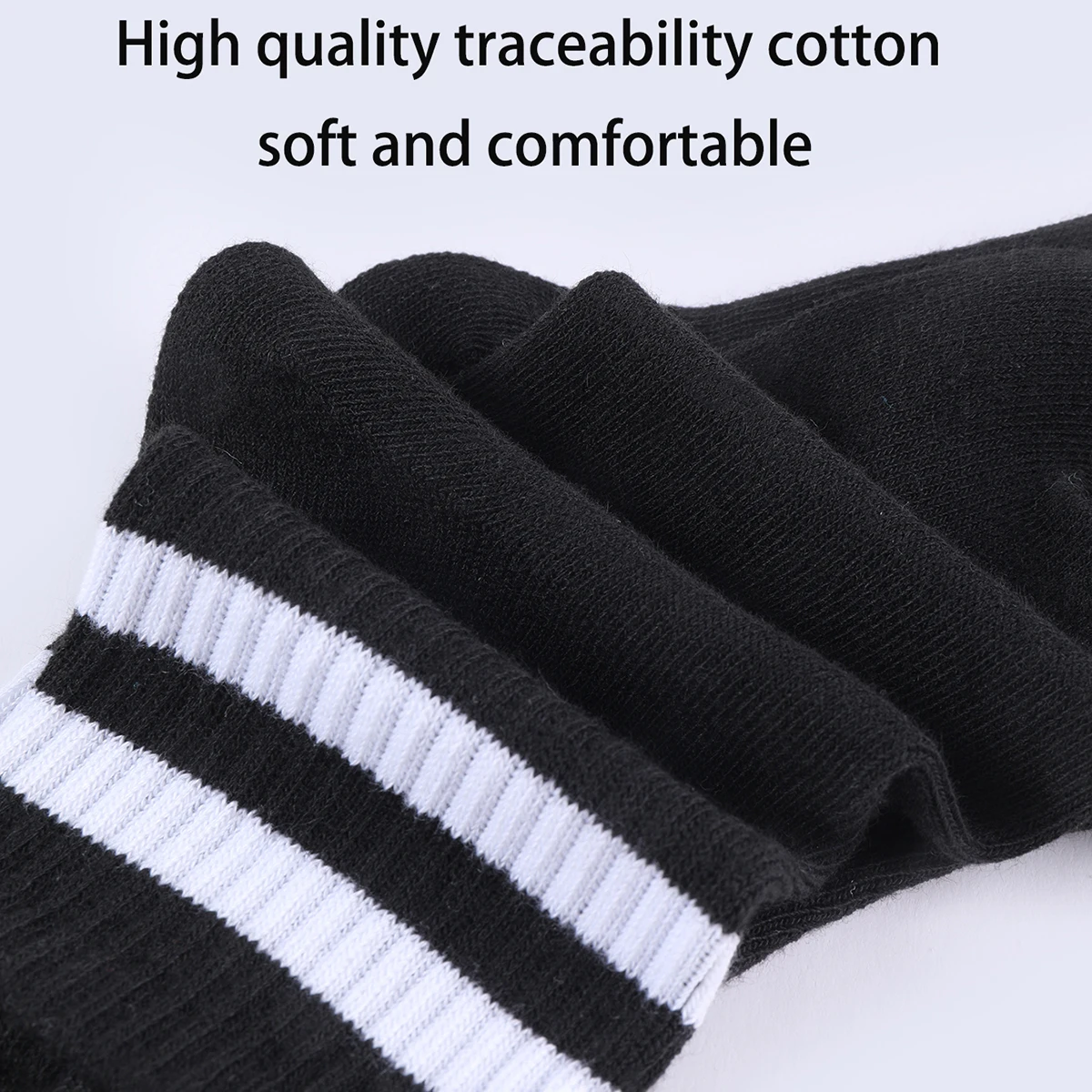 12 pairs of striped Preppy Crew children\'s socks - unisex fashionable solid color striped pattern round neck socks
