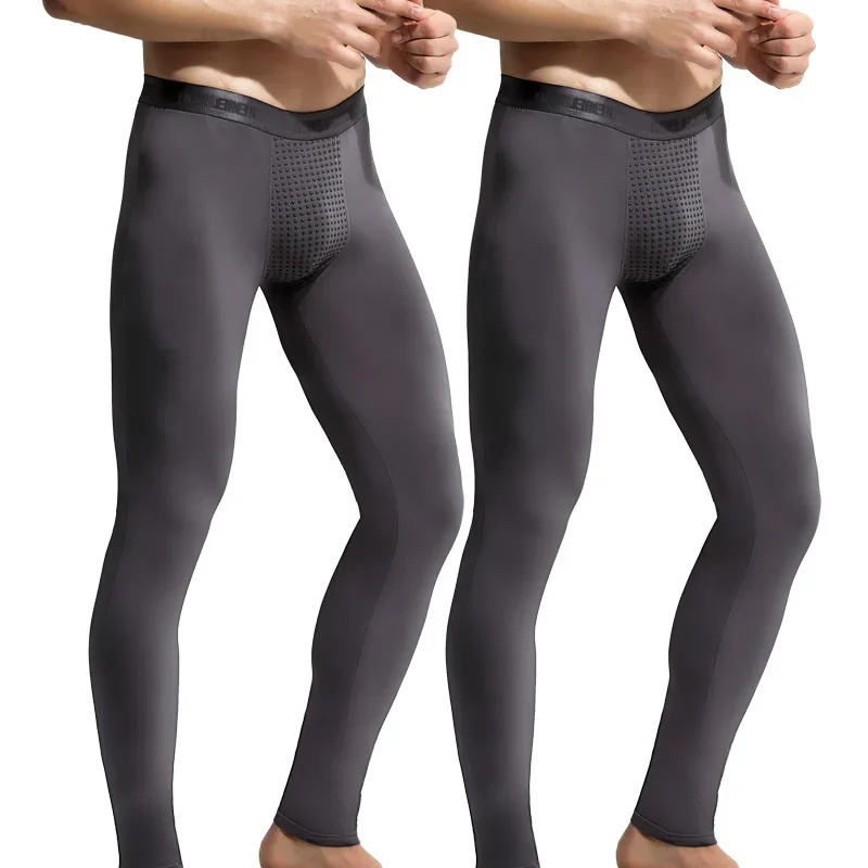 

2PCS men's long johns magnet single-piece thin panties tight youth line pants thermal pants autumn slim leggings