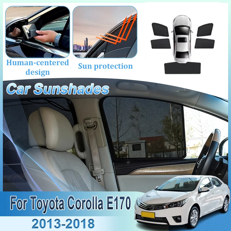 Sunshade For Toyota Corolla Levin E170 2013~2018 Magnetic  Windshield Side Window Car Mesh Sun Shades Privacy Auto Accessories