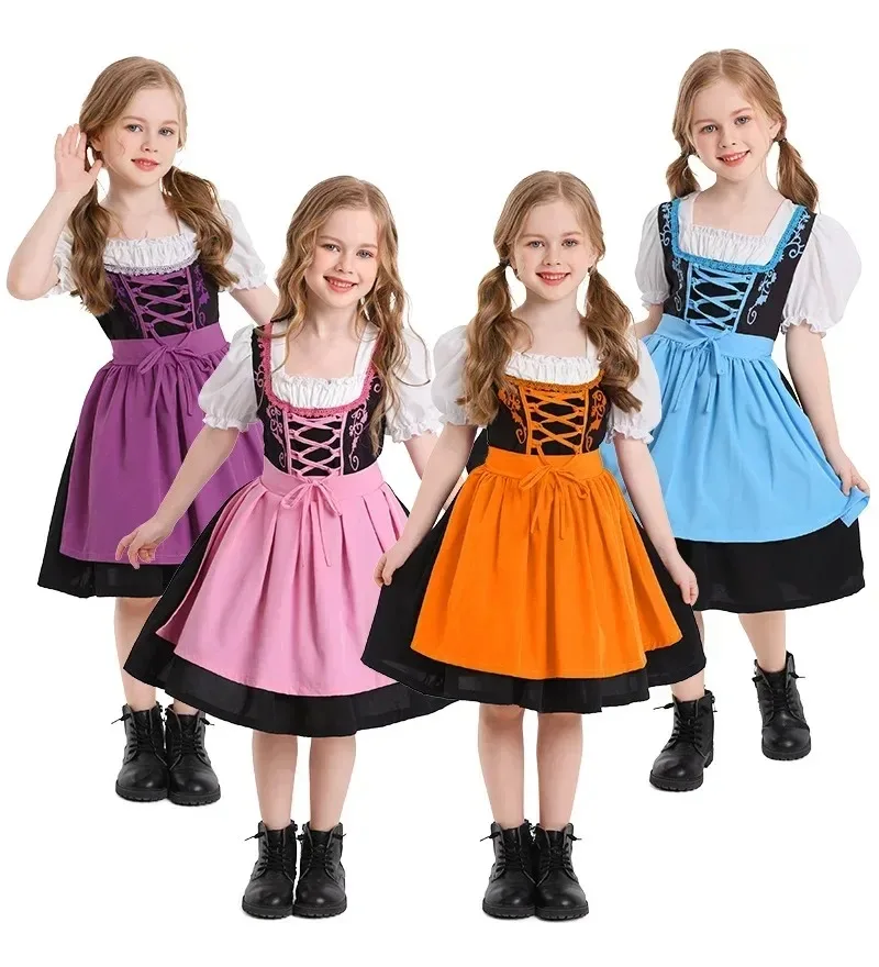 

German Oktoberfest Dirndl Children Costume Bavarian Beer Festival Kids Girl Cospaly Fancy Party Dress