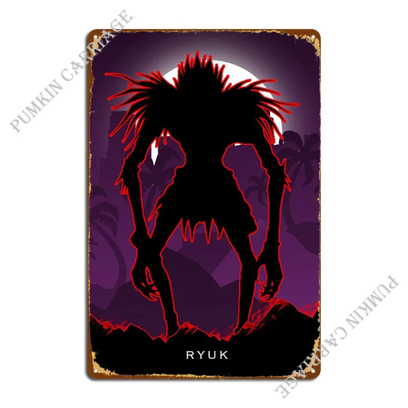 Ryuk Metal Plaque Poster Retro Painting Plaques Wall Mural Tin Sign Poster