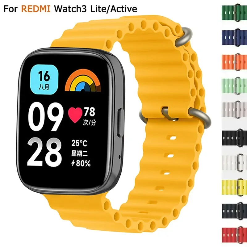 Ocean Band For Redmi Watch 3 lite Sport Band Silicone Loop Strap For Xiaomi Mi Watch3 Active Bracelet 20/22mm accessories