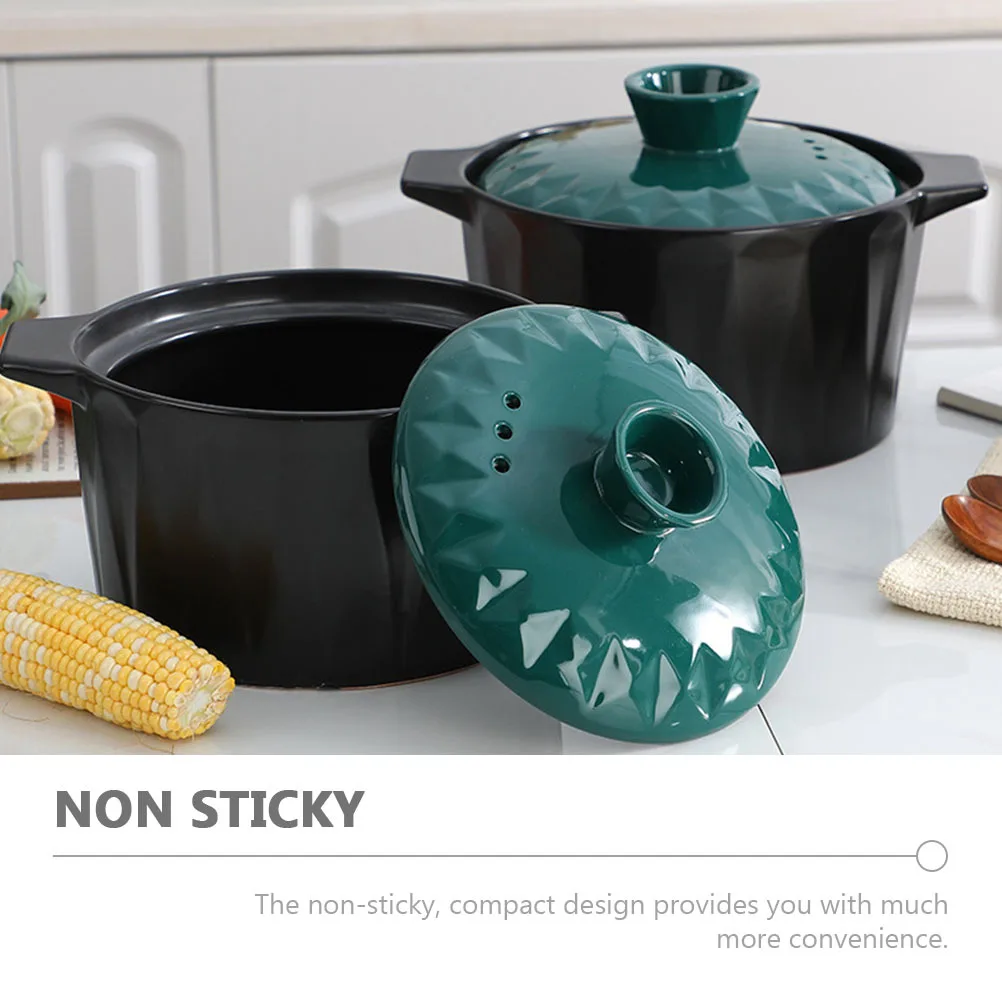 

1Pcs Heavy Duty Ceramic Cooking Pot Ideal for Slow Cooking Soup and Stews Oven Safe Casserole Dish with Comfort Grip Handle Home