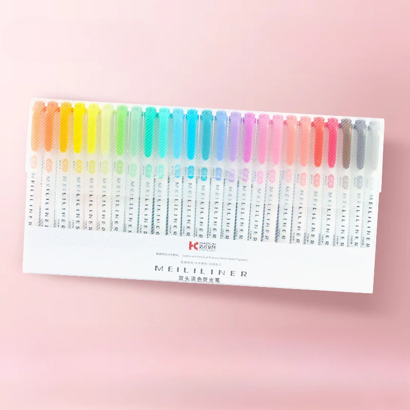 

Fluorescent pen dual head water-based color fluorescent pen candy color student marking office