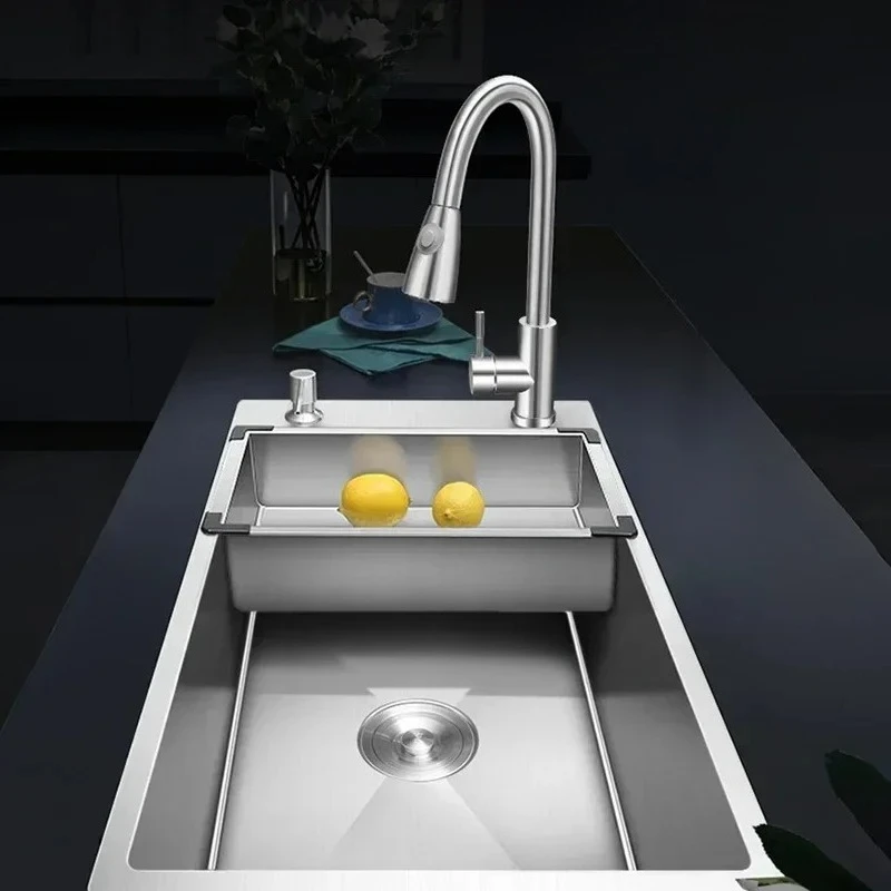 304 Stainless Steel Kitchen Sink For Single Slot Handmade Narrow Thicken Do The Washing Up Kitchen Sink Bowlpool N