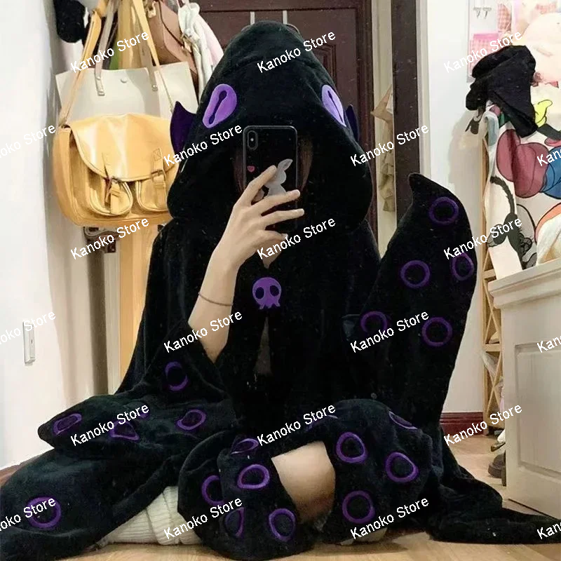 クルルタコケープぬいぐるみパジャマかわいい漫画 Y2k アニメマントコスプレハロウィン大人冬パジャマブランケットケープ