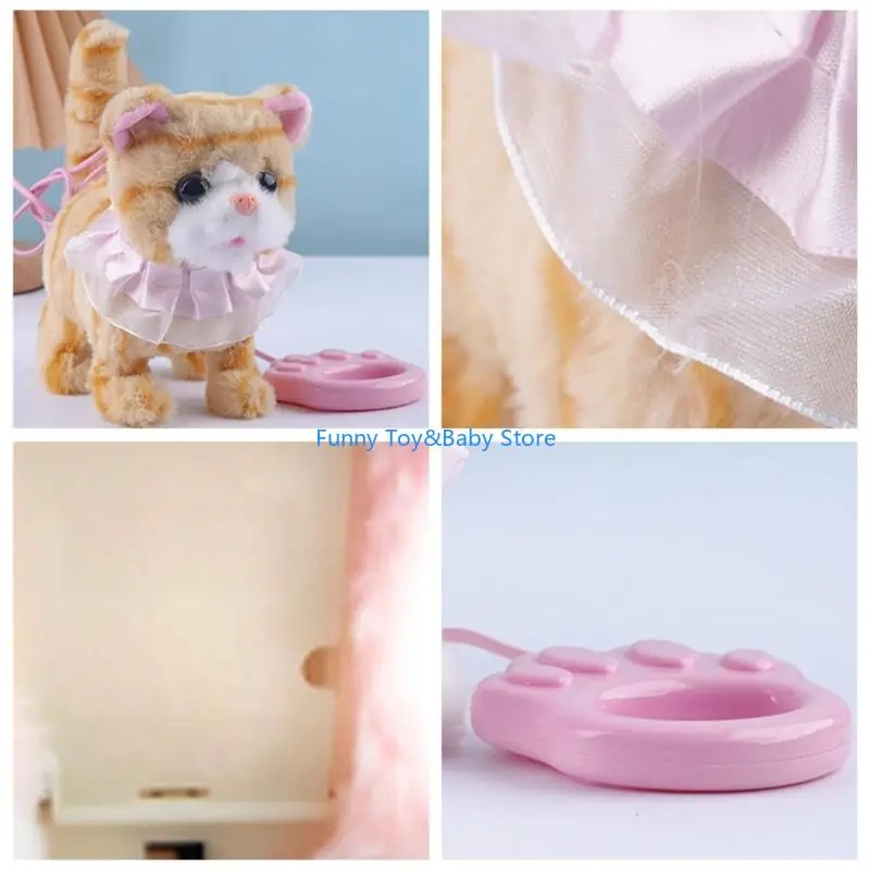 Interaktives sprechendes elektronisches Haustierspielzeug, Fernbedienung, Sprachaufnahme, gehende Katzen, Plüschroboter, Tier